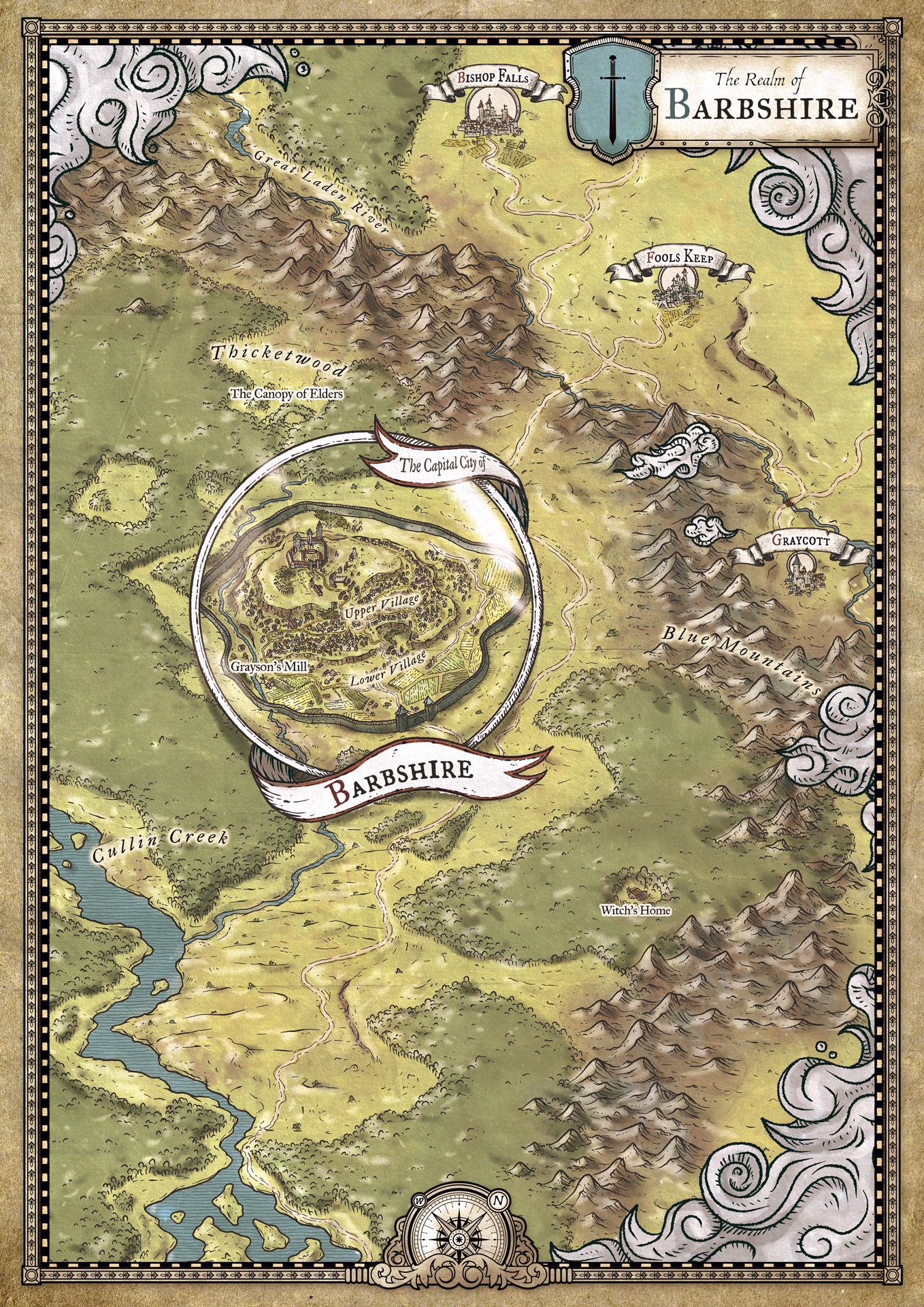 Map of Barbshire from Asher & the Prince